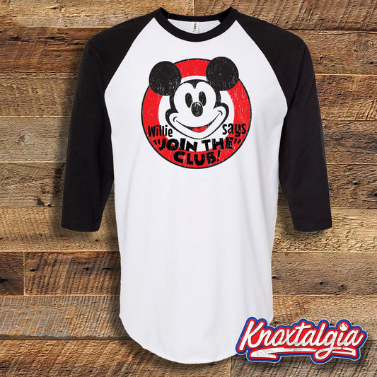 Steamboat Willie - Join the Club! (Raglan)